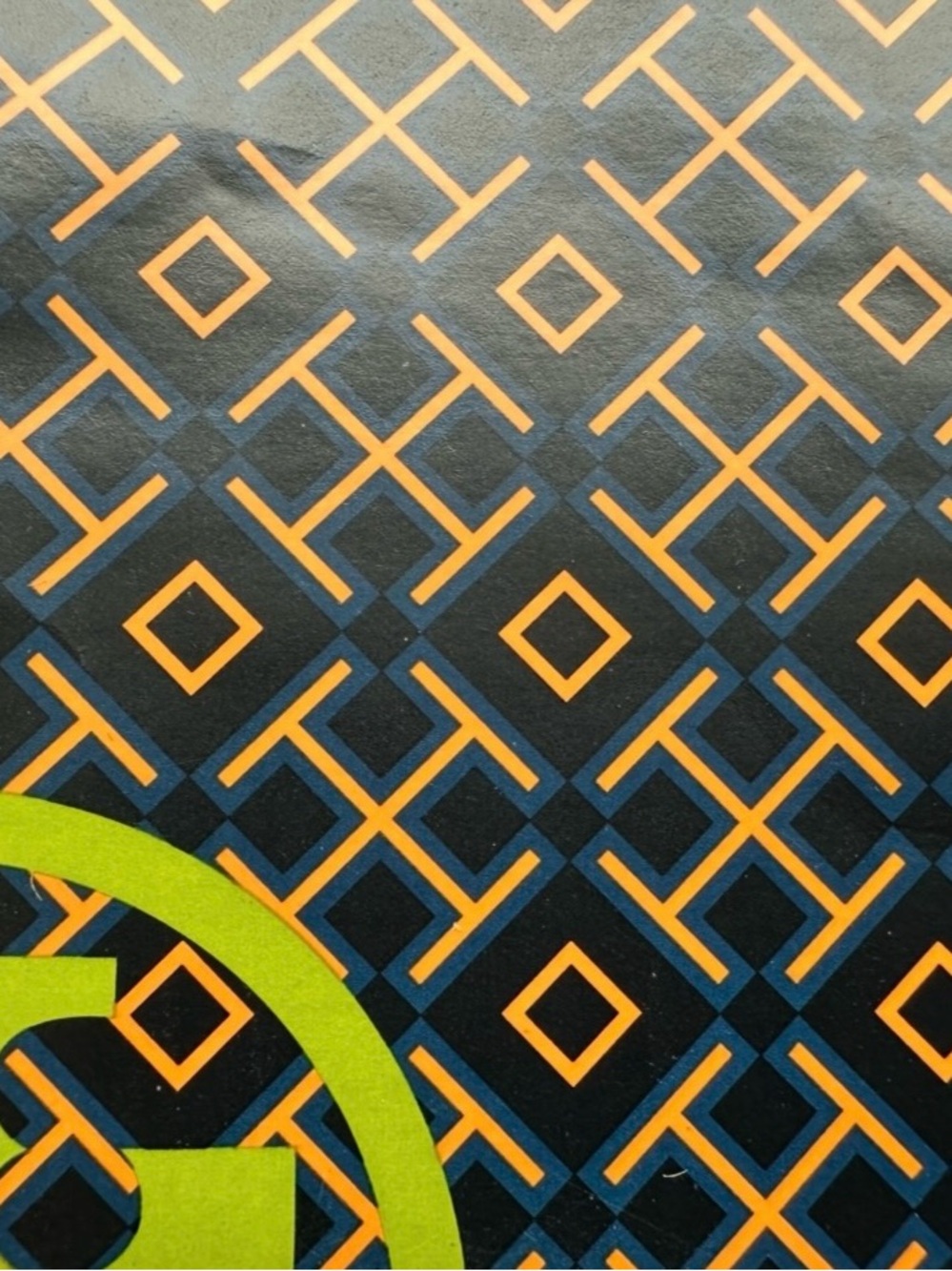 Tory Burch Black, Orange & Neon Yellow Logo Paper Shopping Bag- NEW! - Picture 4 of 6